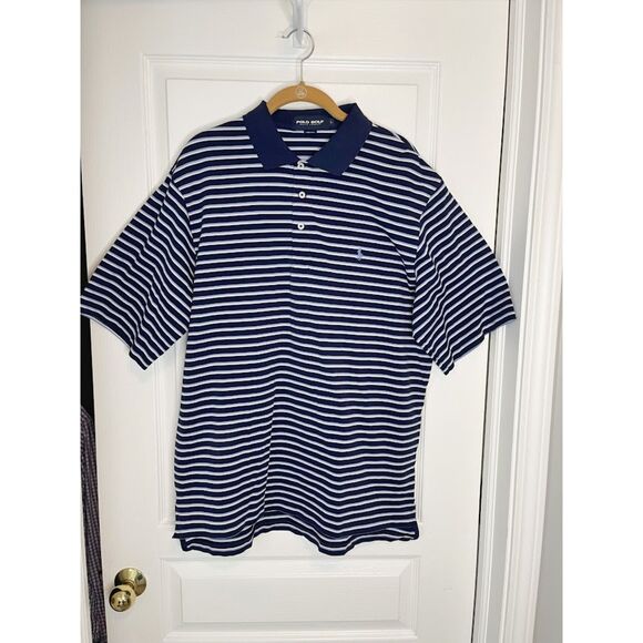Polo Ralph Lauren Other - Polo Ralph Lauren Golf 100% PIMA Cotton Stripe Button Collar Polo Shirt